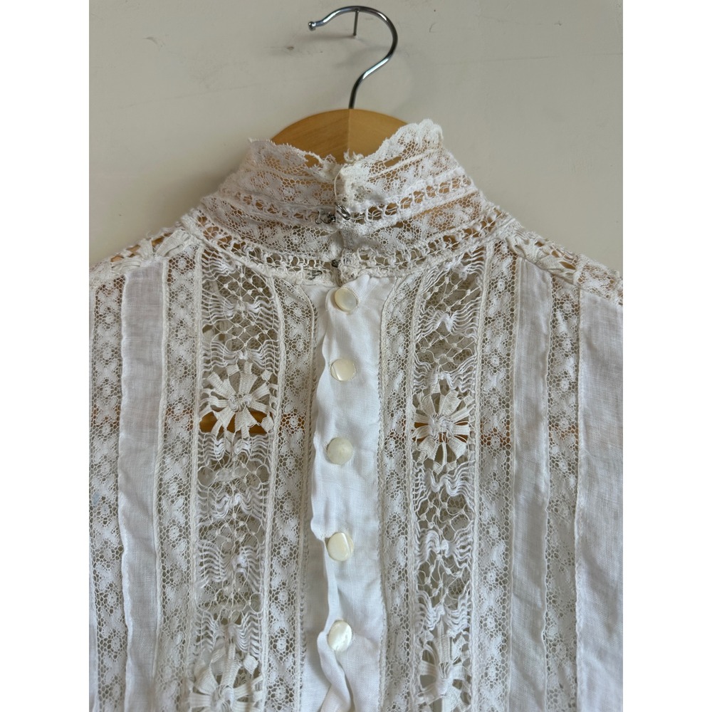 Antique Edwardian cotton lace blouse - Picture 4 of 12
